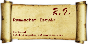 Rammacher István névjegykártya