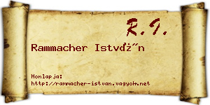 Rammacher István névjegykártya